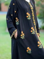 Noir Gold Bloom Abaya - Image 10
