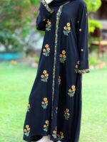Noir Gold Bloom Abaya - Image 9
