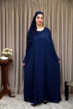 Royal Midnight Front-Open Abaya - Image 2
